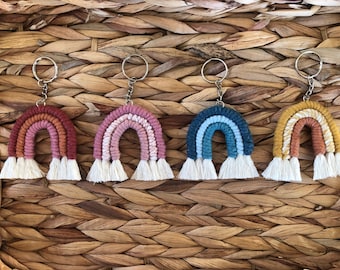 Macrame Rainbow Keychain