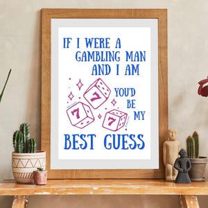 Lucy Dacus Lyrics Print - &quot;If I Were A Gamblin&#39; Man&quot; Digital Download Wall Art - Indie Music Poster - Printable Song Quote Decor