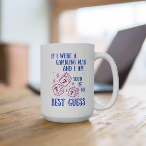 Gamblin&#39; Man Mug for Lucy Dacus Fans, Best Guess Ceramic Coffee Cup, Queer Fans, Gift for Indie Music Lovers, Lyric Mug