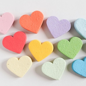 25 cuori di carta colorati con semi da piantare 300 g - Regali per invitati a nozze e compleanni - Fiori selvatici - Etichette biodegradabili