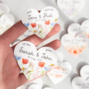 Custom Wedding Gift Favors Seed Paper Hearts Shapes Plantable Wildflower Grow Bulk Wholesale bundle of hearts Thank You Biodegradable