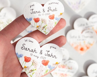 Bomboniere personalizzate Cuori di carta con semi Fiori selvatici Confezione a cuore biodegradabile