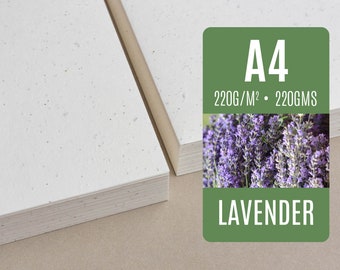 220 GSM Seed paper A4 - Lavender - Bulk of blank plantable seeded paper sheets wholesale