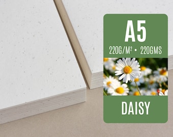 220 GSM Seed paper A5 - Daisy - Bulk of blank plantable seeded paper sheets wholesale