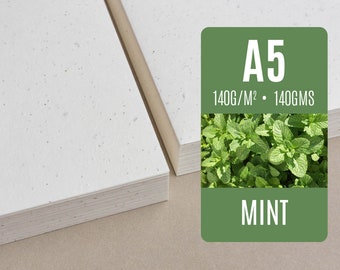 Papier ensemencé A5 - Menthe - lot de feuilles papier graines à planter vente en gros