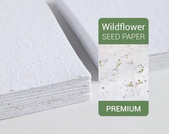 Bulk Handmade Plantable Seed Paper 300g Premium - Pack 10 sheets A4 letter size - Wildflower Mix - Blank plantable seeded paper wholesale