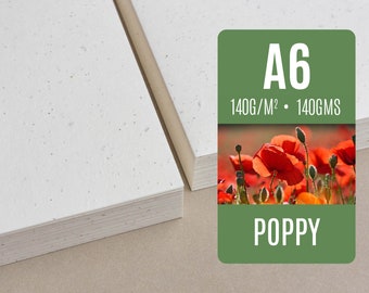 Seed paper A6 - Poppy - Bulk of blank plantable seeded paper sheets wholesale