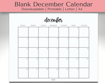 Blank Printable Calendar Set - Etsy