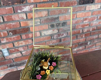 Eevee Eeveelution Gen 1 Pokemon Trinket Dish Jewelry Box Ring Holder Floral Scene Diorama