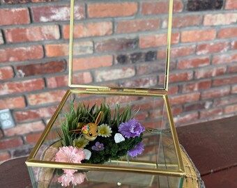 Eevee Eeveelution Gen 1 Pokemon Trinket Dish Jewelry Box Ring Holder Pink Purple Floral Scene Diorama