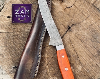 ZamHmong Custom Handmade Damascus Steel Fillet Knife