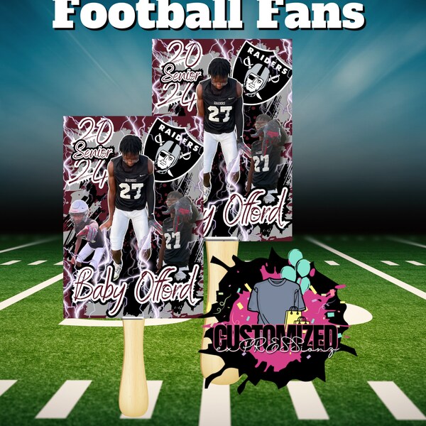 Football Fan, Custom football Fan, Custom Football Hand Fan, Hand Fan, High School Sports Fans, Spirit Fan, Keepsake, fan