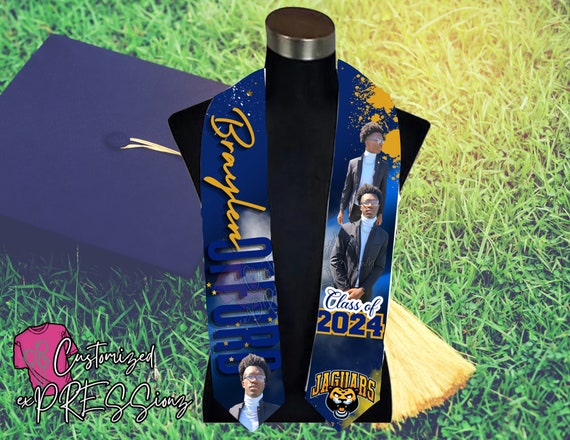 Graduation Stole, Custom Graduation stole, Graduation sash, Photo Sash, College stole, High School grad stole, Graduation gift, Stole, Sash