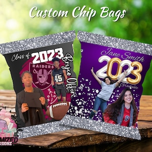 Custom Chip Bags, Birthday Bags, Custom Party Favors, Graduation Bags, Personalized bags, Party Bag, Personalized Favor bags, Party Favors
