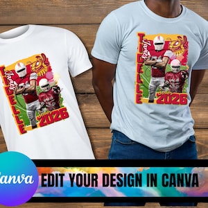 Editable Football Shirt Design, Football Fan Shirt Design, Digital PNG, Canva Football design, Editable Team/Senior Shirt, Canva Template