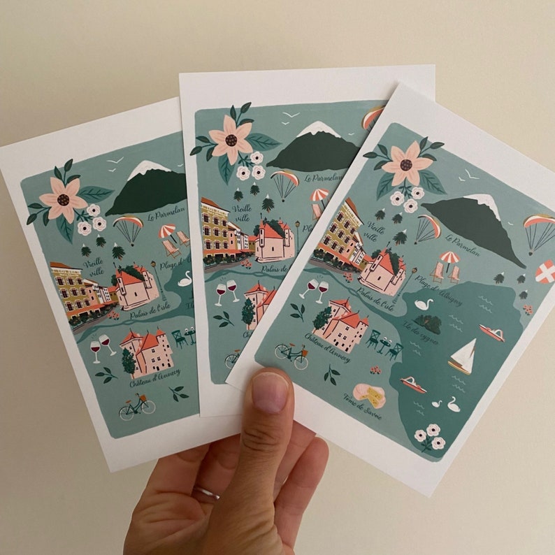 Annecy illustrated postcard image 5