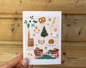 carte postale Strasbourg illustration