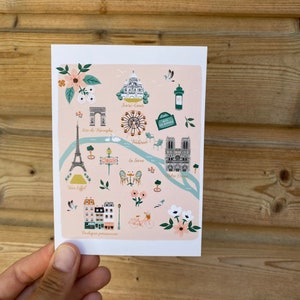 carte postale Paris illustré
