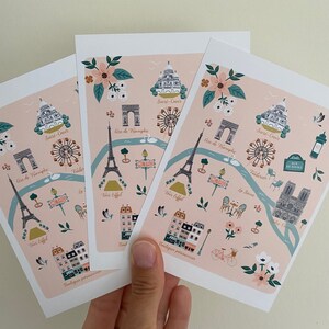 carte postale Paris illustré image 4
