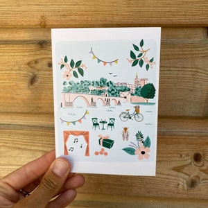 carte postale Avignon illustré