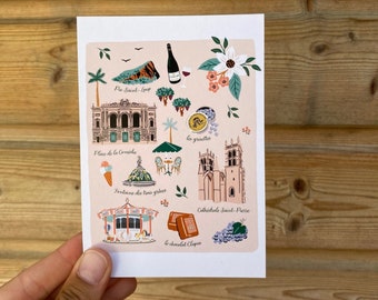 carte postale Montpellier illustré