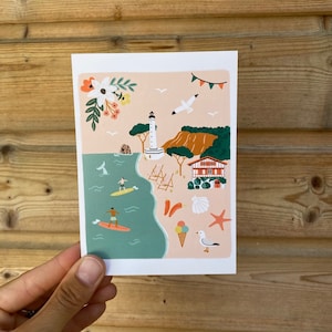 carte postale Biarritz illustré