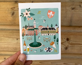 carte postale Lille illustration