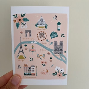 carte postale Paris illustré image 3