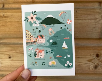 carte postale Annecy illustré