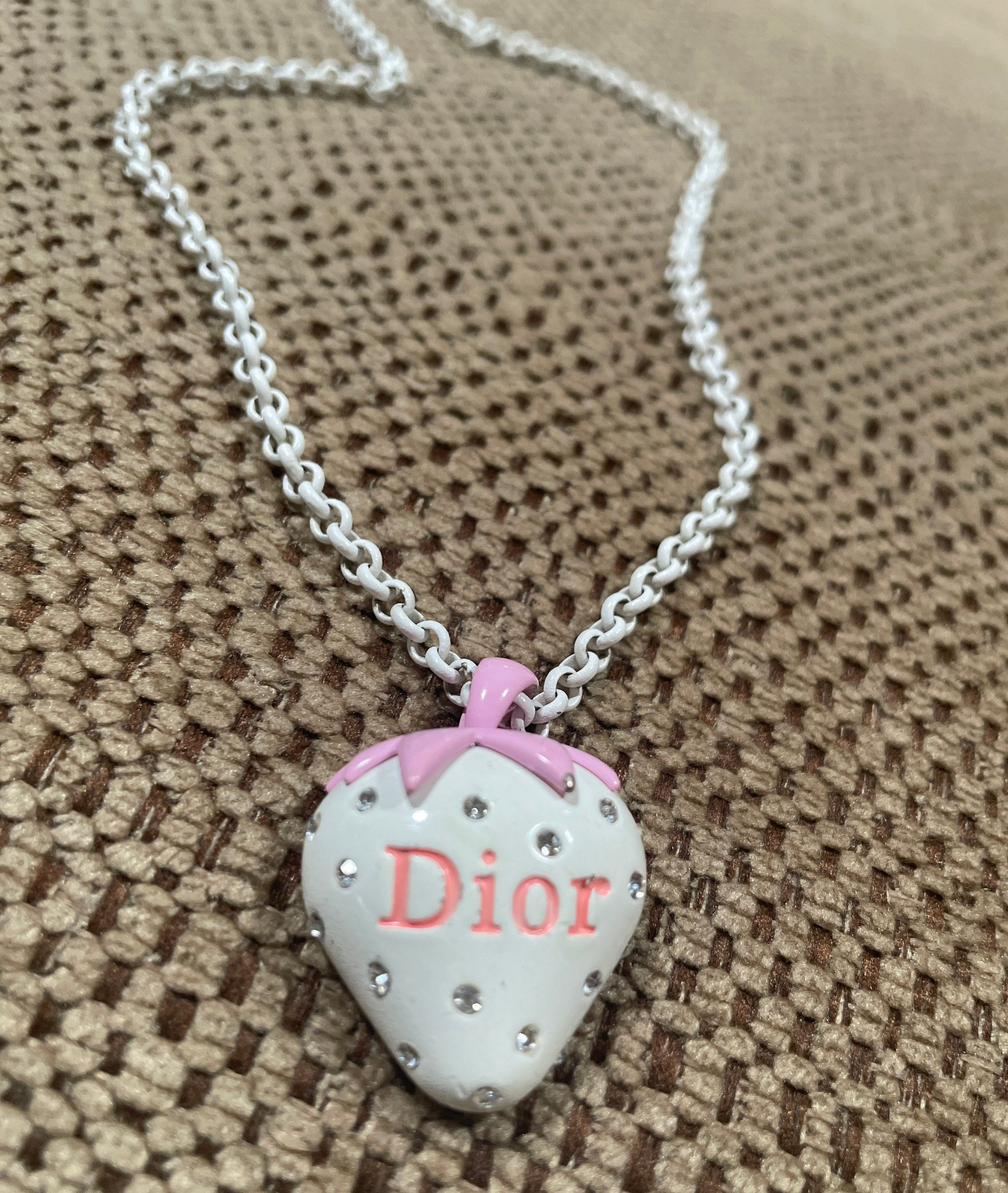 DIOR Strawberry Necklace Etsy