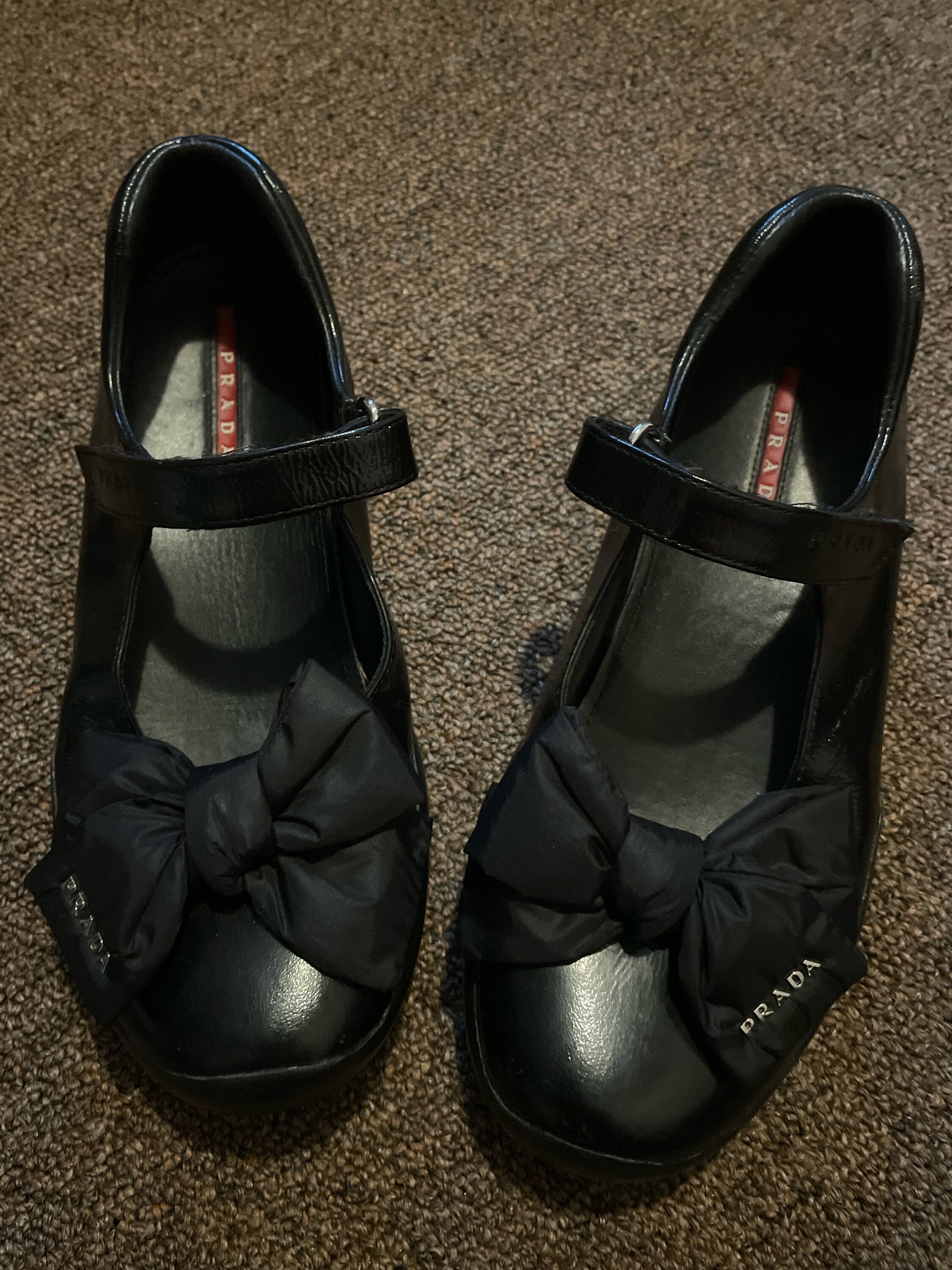 Prada bow shoes cheap