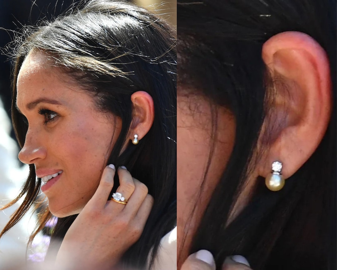 Meghan Markle Replica Earrings Meghan Markle White Pearl Etsy(02)