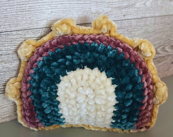 Rainbow baby rattle / Boho baby rattle / Crochet baby rattle / Baby shower gift / Nursery Decor / Ready to ship / Boho nursery