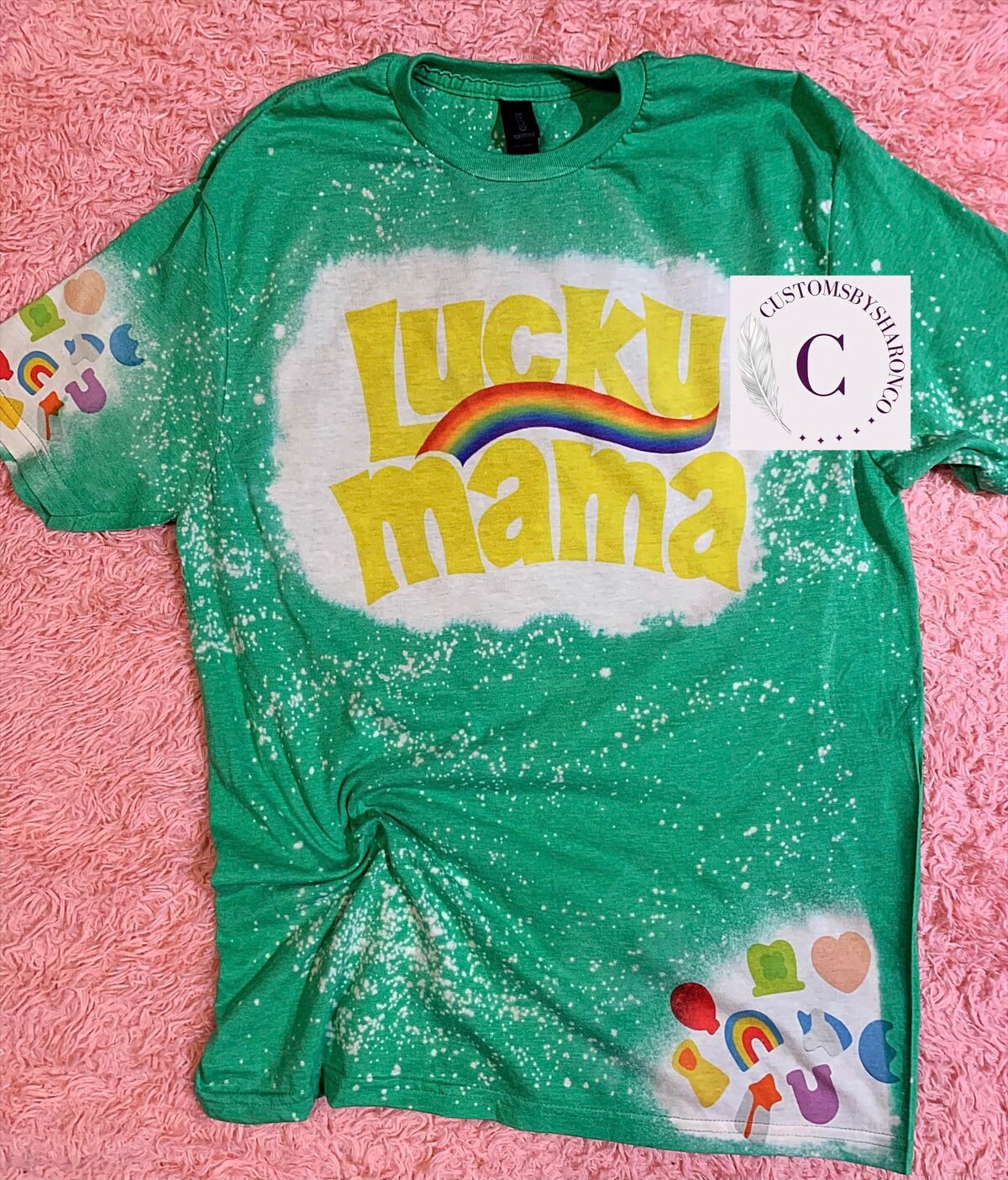 Lucky Mama Shirt, Bleached Lucky Mama 