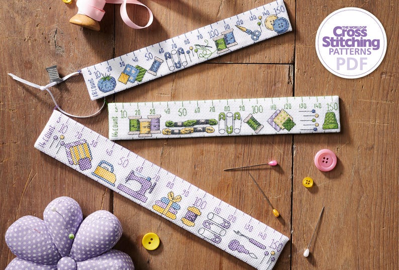 Philips Stitching Ruler Fabric Count Rulers Cross Stitch Patterns PDF Chart Instant Download ...
