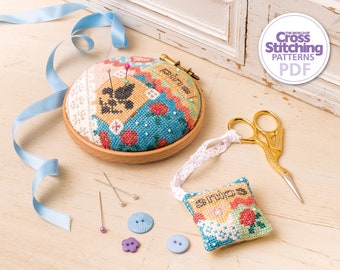 Sewing Accessories Cross Stitch Patterns PDF Chart Instant Download, Pin Cushion Fob Needle Book, World of Cross Stitching by Homestitchness