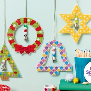 Hanging Christmas Decorations Cross Stitch Patterns PDF Charts Instant Download, Plastic Canvas, The World Cross Stitching, by Fiona Baker