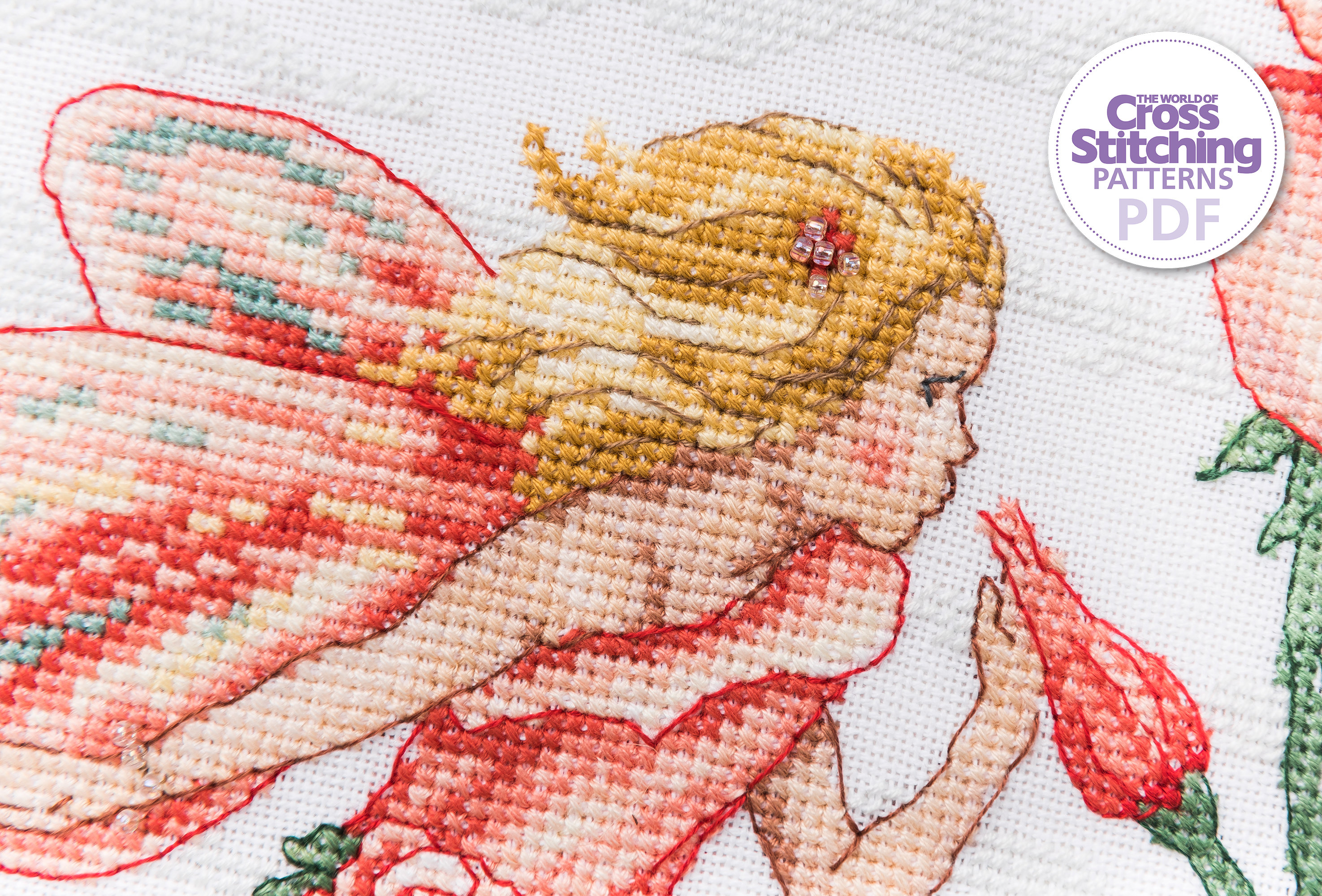 Rose Fairy Pretty Floral Cross Stitch Pattern PDF Chart Instant ...