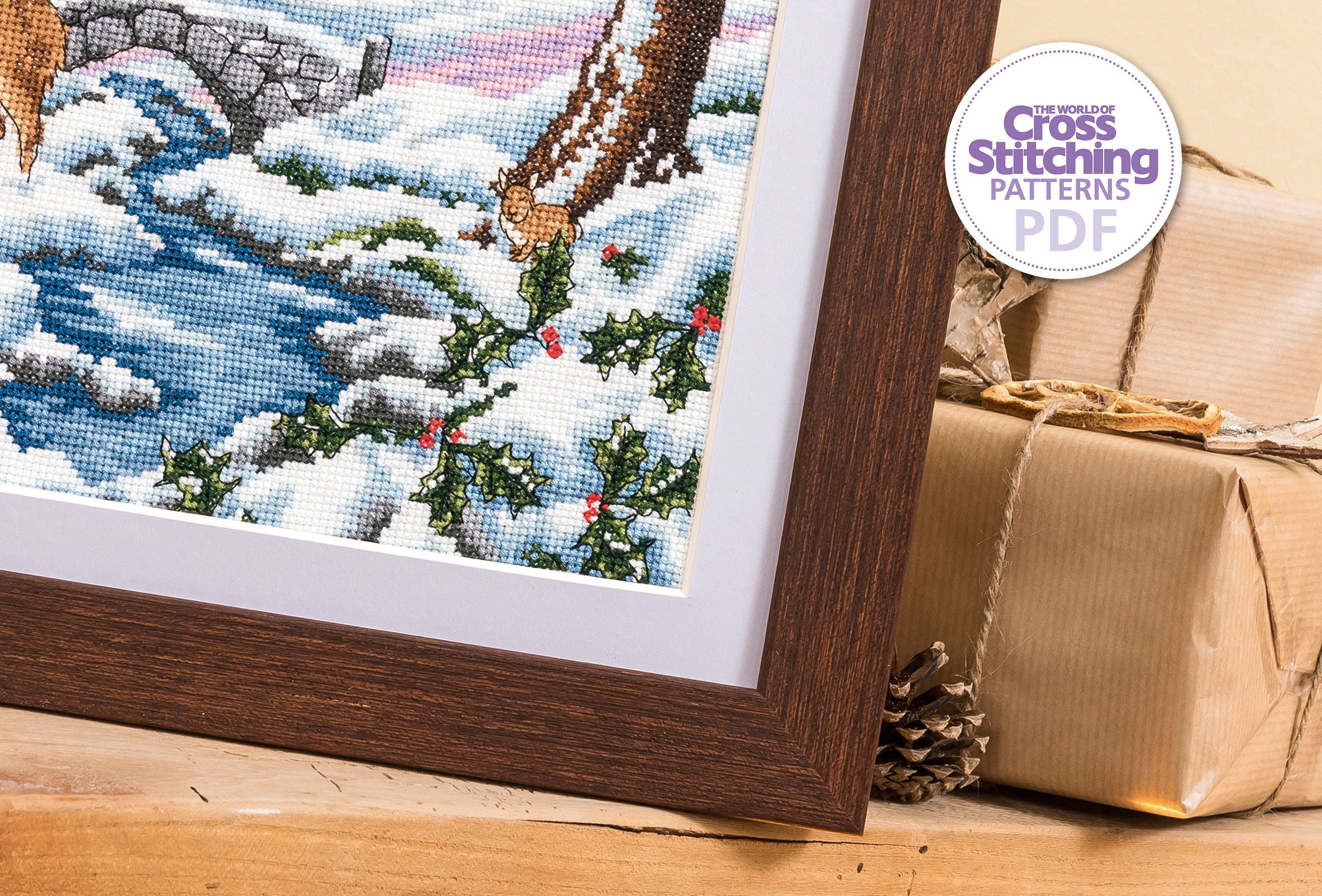 Winter Woodland Cross Stitch Pattern PDF Chart Instant Download, Forest ...