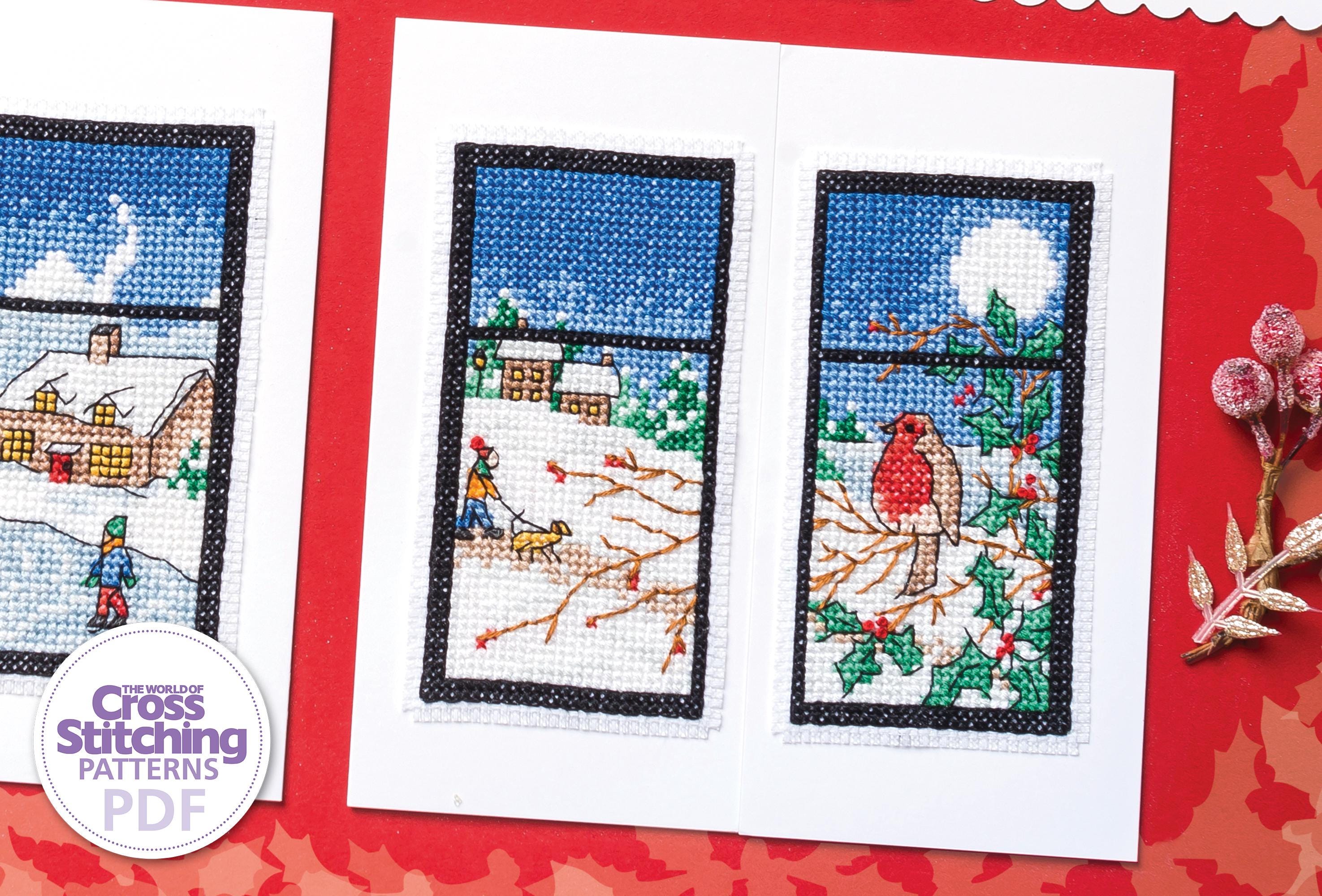 Winter Window Gatefold Cards Cross Stitch Patterns PDF Chart Instant ...