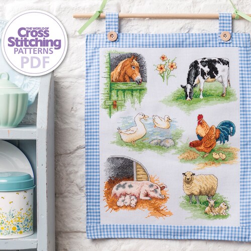 Farm Cross Stitch Pattern Farm Animals Counted PDF Xstitch Etsy