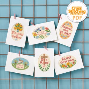 Traditionelle Osterkarten Kreuzstichmuster PDF-Charts Sofortiger Download, christliches Ereignis, Die Welt des Kreuzstichs von Homestitchness