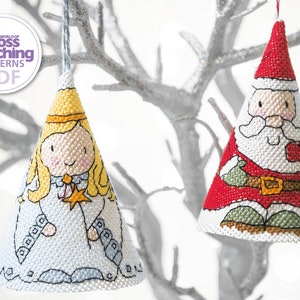 3D Christmas Tree Ornaments Cross Stitch Patterns PDF Charts Instant Download, Plastic Canvas Crafts, World Cross Stitching, by Durene Jones