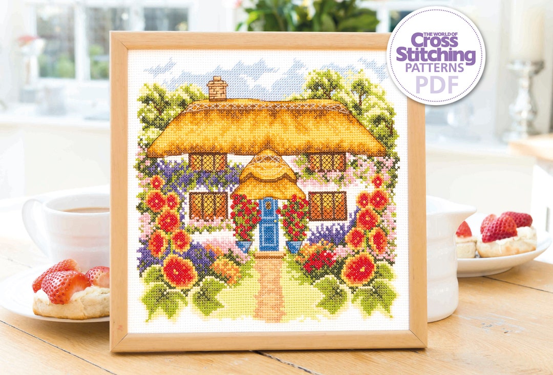 Thatched Cottage Cross Stitch Pattern PDF Chart Instant Etsy