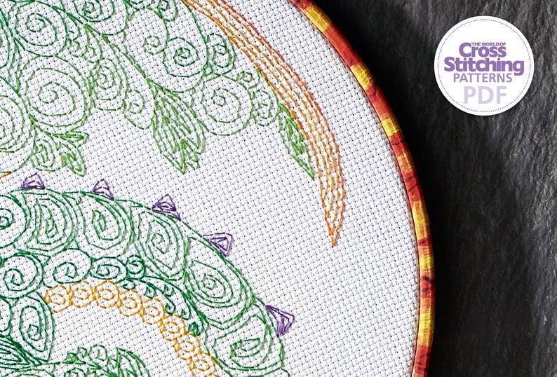 Dragon Cross Stitch Pattern PDF Chart Instant Download, Backstitch ...