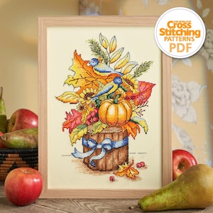Autumn Harvest Cross Stitch Pattern PDF Chart Instant Download, Fall ...