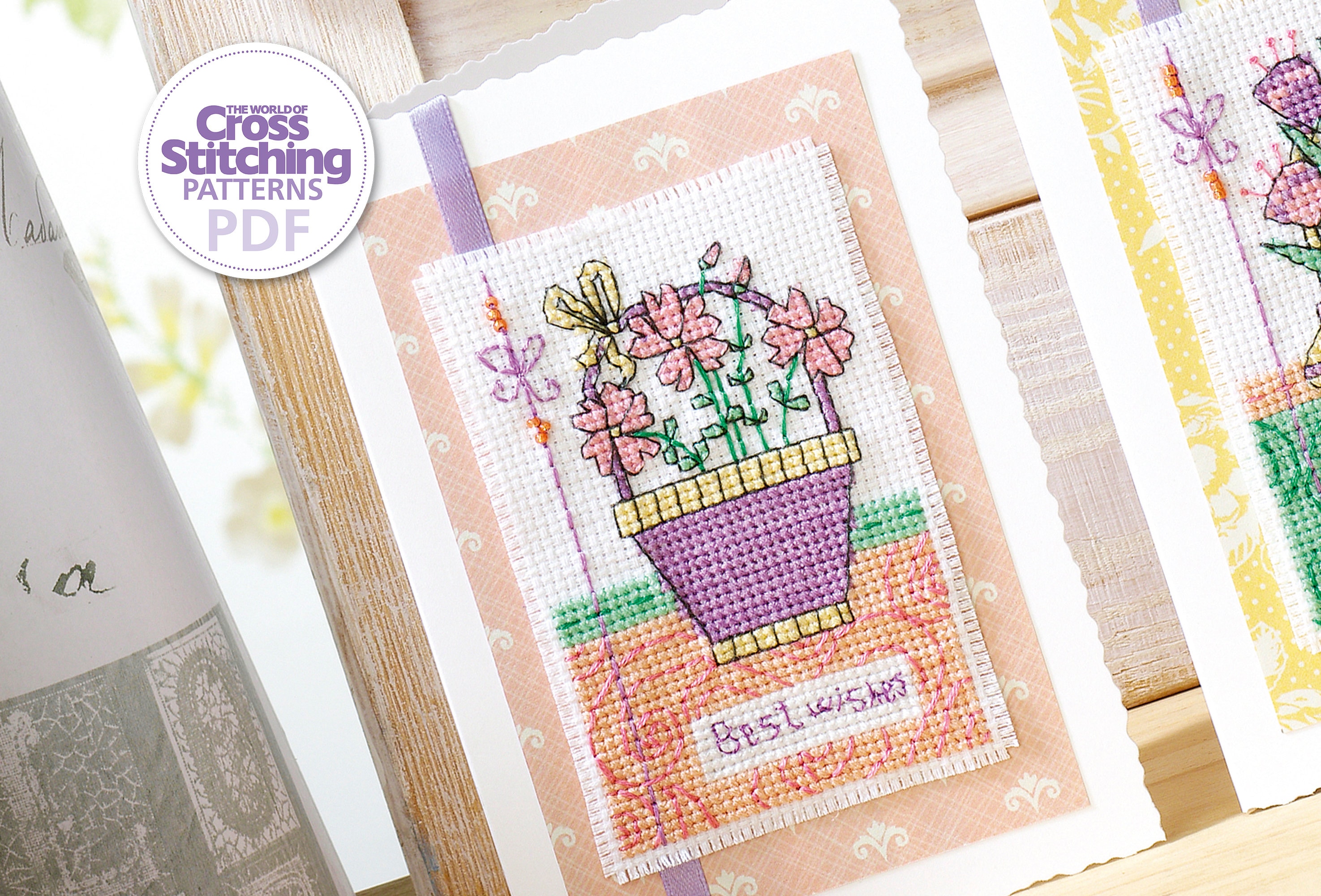 Birthday Card Floral Cross Stitch Patterns PDF Charts Instant Download ...
