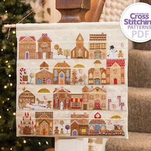 Lebkuchen Adventskalender Kreuzstichvorlage Sofort-Download PDF Muster, Handgemachte Weihnachten, Die Welt des Kreuzstichs, Fiona Baker