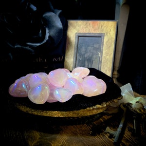 Angel Aura Rose Quartz Hearts