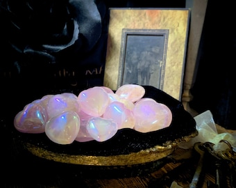 Angel Aura Rose Quartz Hearts